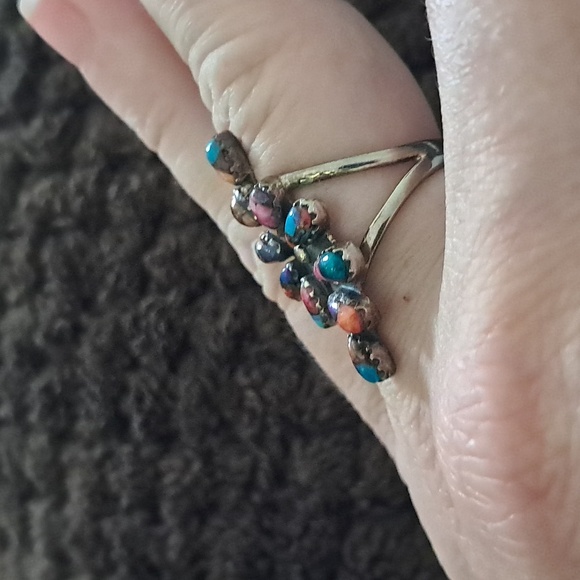 Spiny Oyster Turquoise Set In 925 Sterling Silver. - Picture 4 of 5